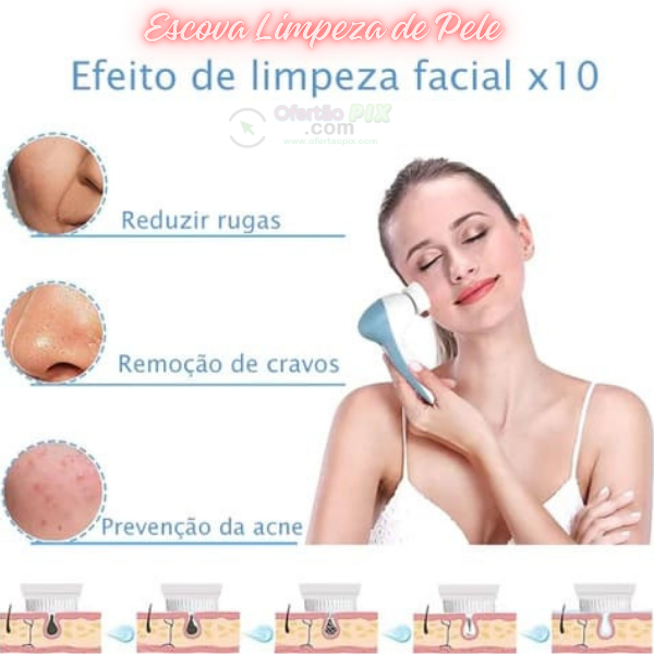 Escova de Limpeza e Esfoliação de Pele Facial 5 em 1