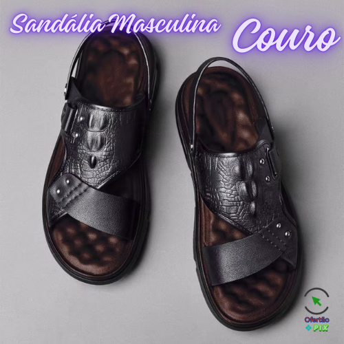 Sandália Masculina de Couro