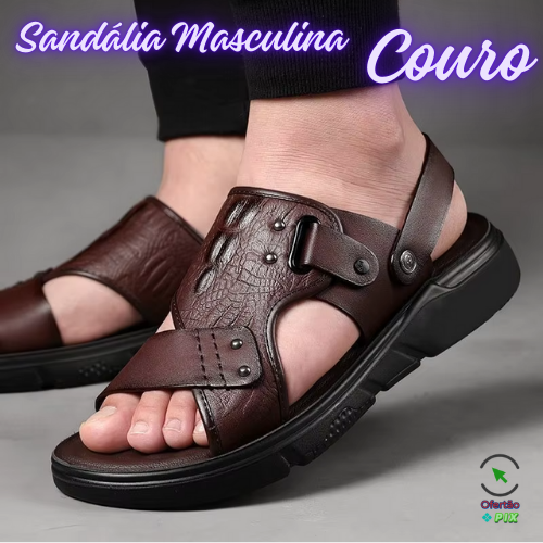 Sandália Masculina de Couro