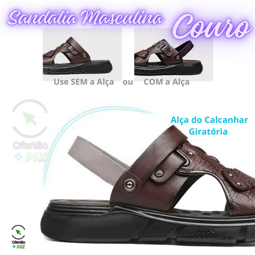 Sandália Masculina de Couro